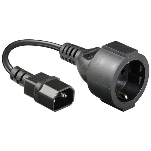 ver Cavo Di Alimentazione Vde C14 Maschio / Schuko Femmina 23 Cm Nero Nero 231 Mm - Foto 2