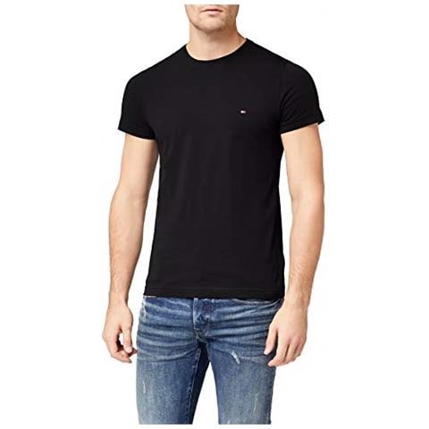 Tommy Hilfiger Core Stretch Slim Cneck Tee Maglietta, Nero (flag Nero 083), Medium Uomo - Foto 1