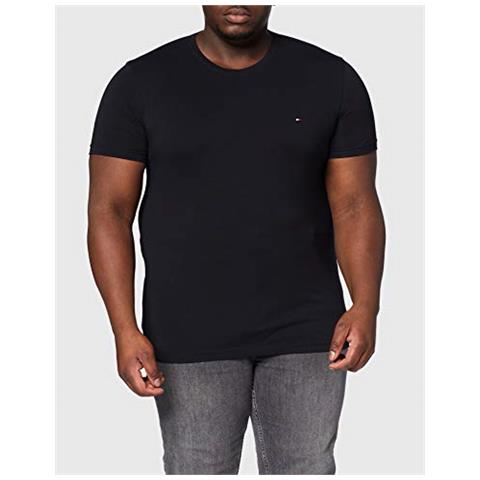 Tommy Hilfiger Core Stretch Slim Cneck Tee Maglietta, Nero (flag Nero 083), Medium Uomo - Foto 5