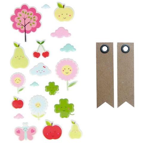 Adesivi Puffies - Frutti Adorabili + 20 Etichette Kraft Con Gagliardetto - Foto 1