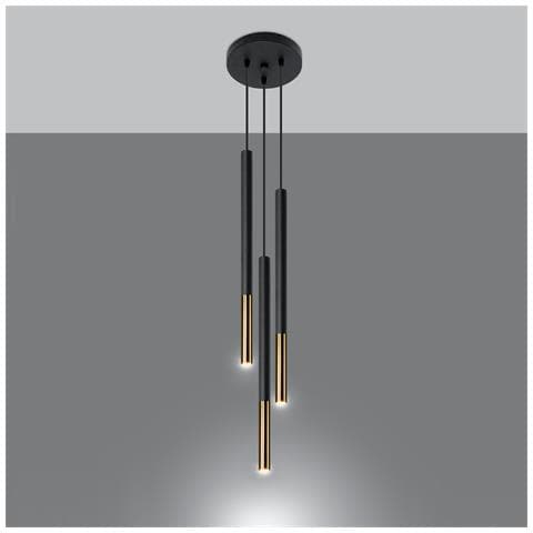 Lampada A Sospensione Mozaica 3p Sollux Cromato 1000x200x80 Mm Acciaio - Foto 1