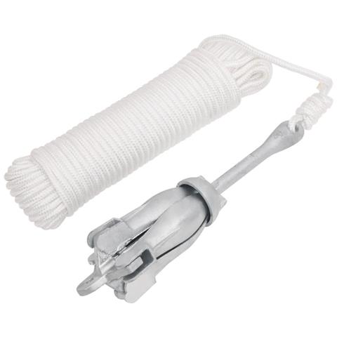 Ancora Pieghevole Con Corda Argento 2,5 Kg In Ferro Malleabile - Foto 1