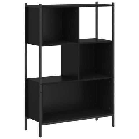 Libreria Nera 72x28x109 Cm In Legno Multistrato - Foto 2