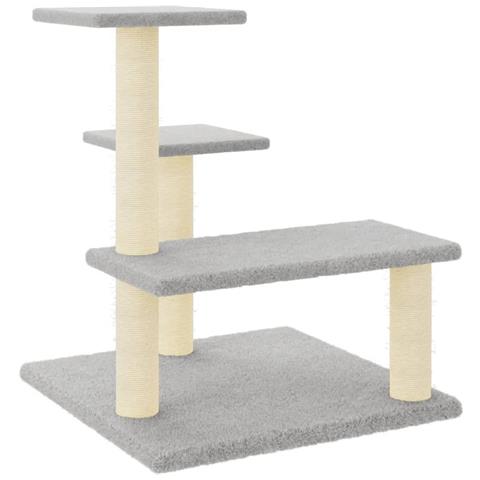 Albero Per Gatti Con Tiragraffi In Sisal Grigio Chiaro 61 Cm - Foto 1