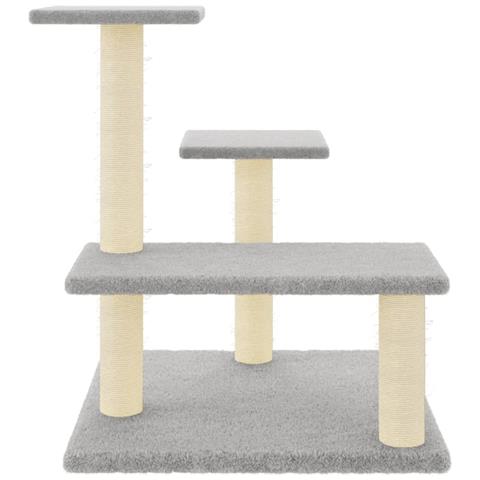 Albero Per Gatti Con Tiragraffi In Sisal Grigio Chiaro 61 Cm - Foto 2