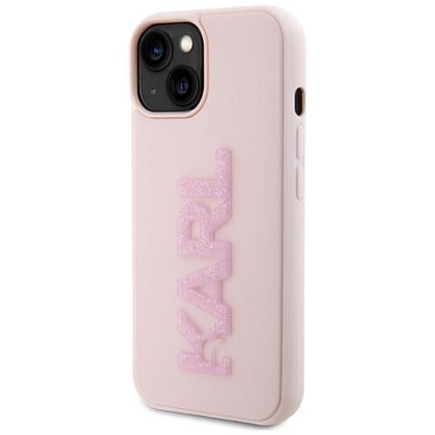 Cover Per Iphone 15 Plus 3d Rubber Karl Glitter, Rosa - Foto 1