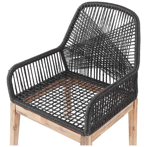 Set Da Esterno Con Tavolo Quadrato In Cemento E 4 Sedie Nere Olbia - Foto 2