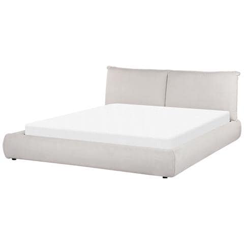 Letto Matrimoniale Velluto A Coste Beige 180 X 200 Cm Vinay - Foto 2