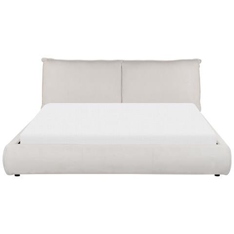 Letto Matrimoniale Velluto A Coste Beige 180 X 200 Cm Vinay - Foto 8