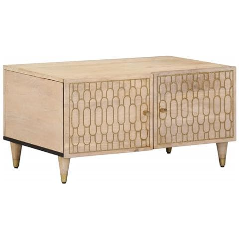 Tavolino Da Salotto 80x50x40 Cm Legno Massello Di Mango - Foto 1