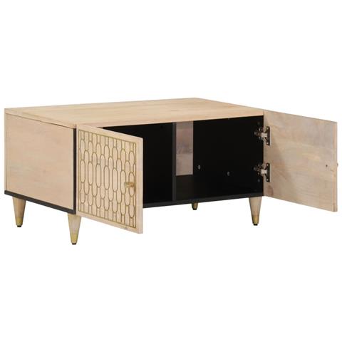 Tavolino Da Salotto 80x50x40 Cm Legno Massello Di Mango - Foto 2