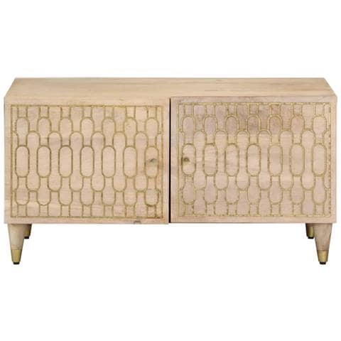 Tavolino Da Salotto 80x50x40 Cm Legno Massello Di Mango - Foto 3