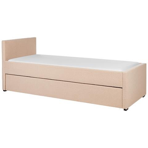 Letto Estraibile Bouclé Rosa Pesca 80 X 200 Cm Marmande - Foto 6