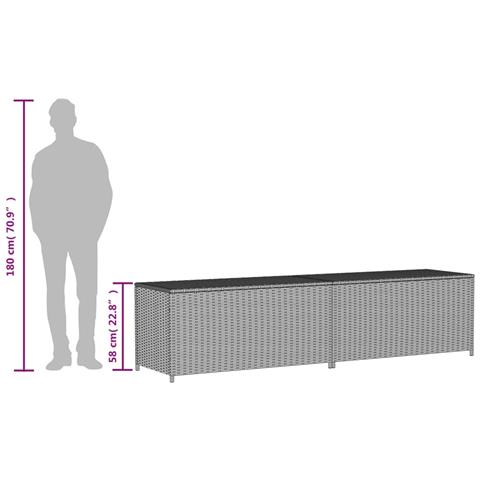 Contenitore Da Giardino Beige Misto 469l In Polyrattan - Foto 2