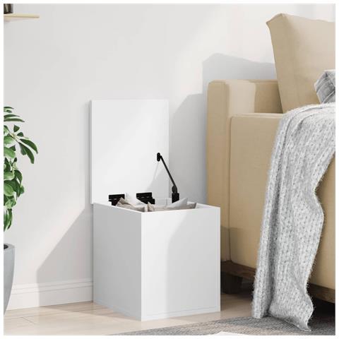 Contenitore Portaoggetti Bianco 30x35x35 Cm In Truciolato - Foto 3