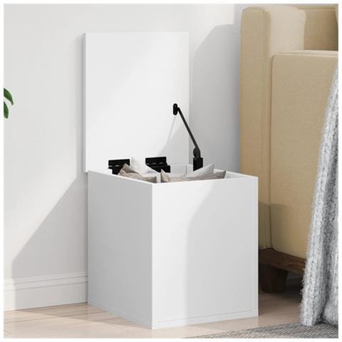 Contenitore Portaoggetti Bianco 30x35x35 Cm In Truciolato - Foto 1