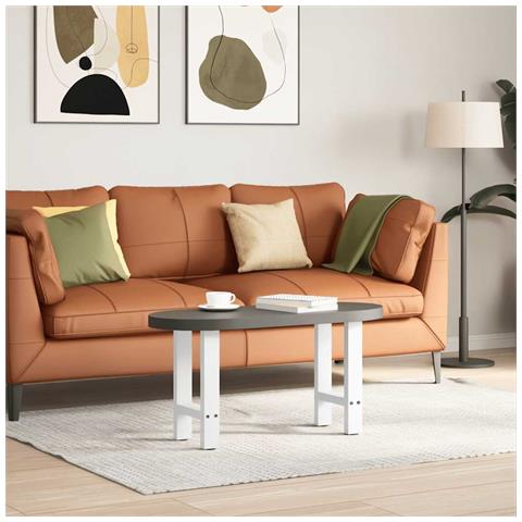 Gambe Per Tavolino Bianco 2 Pz 38x(42-43) Cm Acciaio - Foto 2