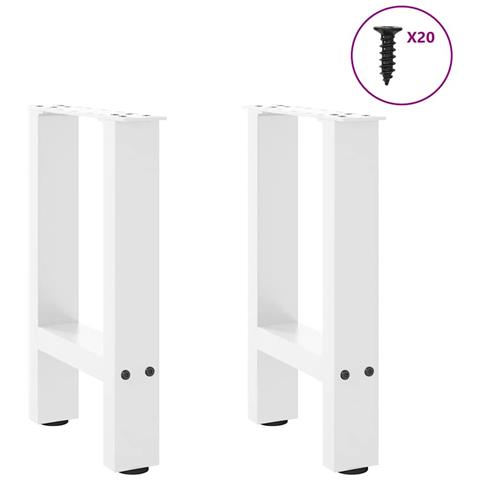Gambe Per Tavolino Bianco 2 Pz 38x(42-43) Cm Acciaio - Foto 3