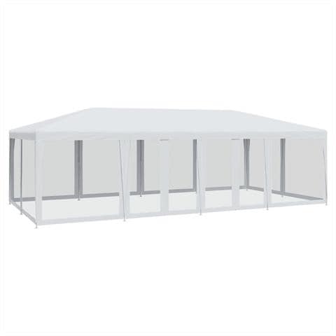 Tenda Per Feste Con 12 Pareti Laterali In Rete Bianco 8x4m Hdpe - Foto 2