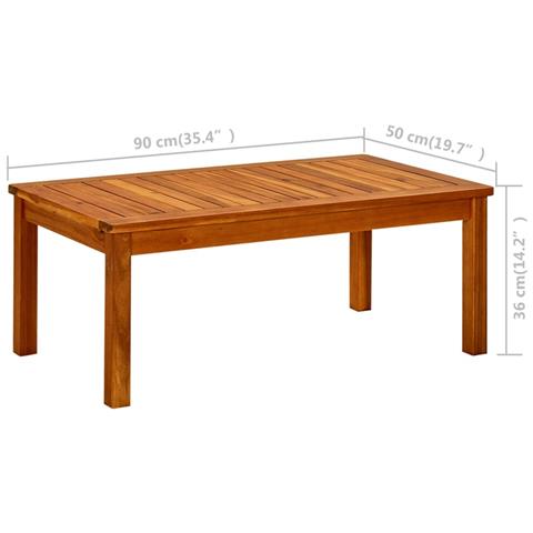 Tavolino Da Giardino 90x50x36 Cm In Legno Massello Di Acacia - Foto 7