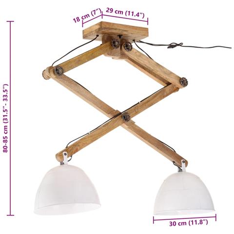 Lusso Casadino - Lampada Da Soffitto 25 W Bianca 29x18x85 Cm E27 - Foto 8