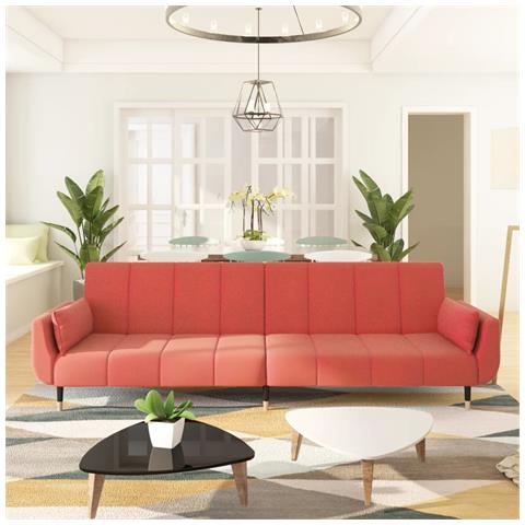 Divano Letto A 2 Posti Con 2 Cuscini Rosa In Velluto - Foto 8