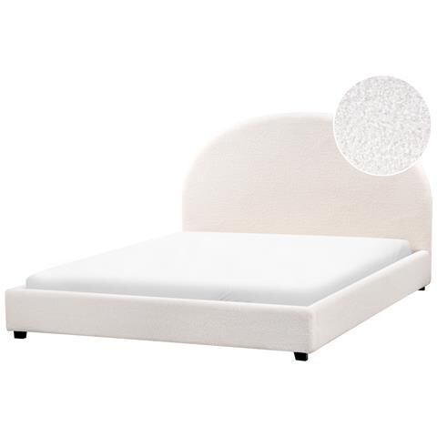 Letto Bouclé Vaucluse 160 X 200 Cm Bianco Sporco - Foto 2
