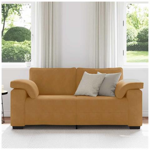 Divano Divanetto Marrone 140 cm in Velluto - Foto 9