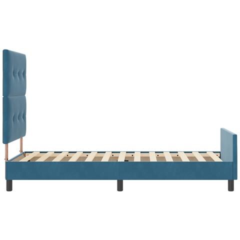 Struttura letto  in velluto blu scuro, 90x190 cm - Foto 9