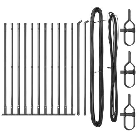 posta di recinzione con basi 13 pezzi Ø32mm 50cm acciaio zincato - Foto 1
