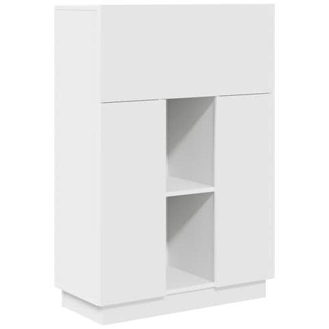 Scrivania Bianca Bianca Legno Ingegnerizzato Media - Foto 1