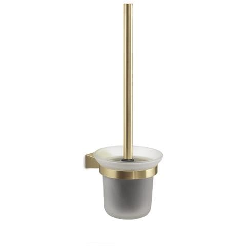 Scopino Wc Con Ciuffo In Setole Da Muro In Acciaio Inox E Cromall Tn33-03 Serie Tonale Oro Matt - Foto 1