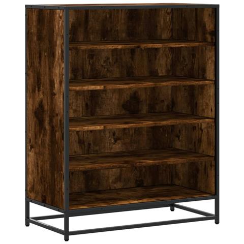 Scarpiera Rovere Fumo 75x38x97,5 cm Legno Multistrato Metallo - Foto 1