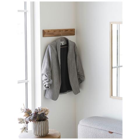 Appendiabiti Da Parete Barco - Marrone - Legno - 50x15x8,5 Cm - Foto 2