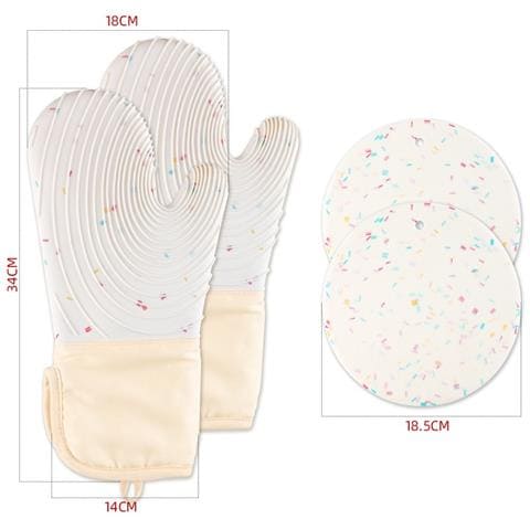 Guanti E Presine Da Forno Termoresistenti Candy White - Guanti Da Cucina In Silicone E Cotone White - Foto 2