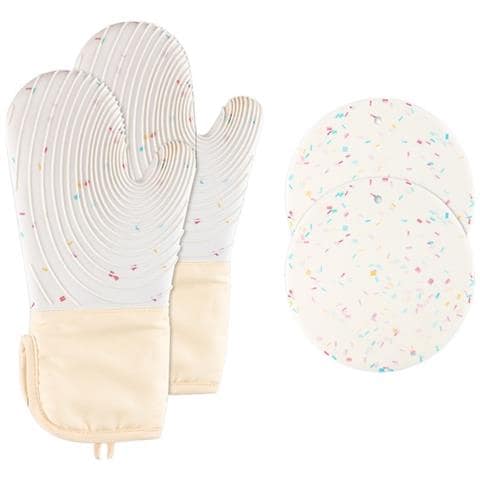 Guanti E Presine Da Forno Termoresistenti Candy White - Guanti Da Cucina In Silicone E Cotone White - Foto 1