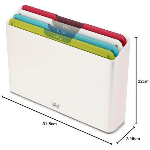 Set Taglieri Folio Icon Quattro Pezzi Bianchi Per Cucina Superfici Testurizzate Previene Contaminazione Incrociata Con Custodia Antiscivolo - Foto 2