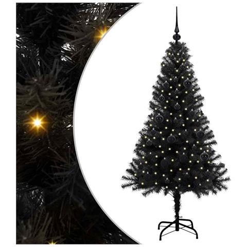 Albero di Natale con 150 LED con supporto Nero 150 cm PVC - Foto 1
