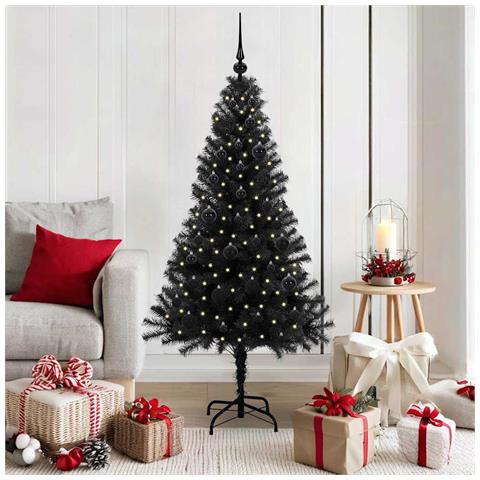 Albero di Natale con 150 LED con supporto Nero 150 cm PVC - Foto 2