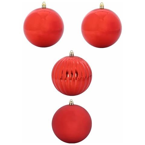 Set di Palle di Natale 4 pcs Rosso Plastica - Foto 1