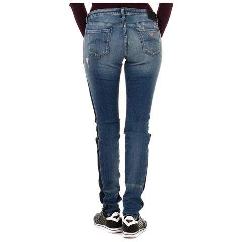 Pantaloni Lunghi Da Donna In Denim Effetto Consumato E Strappato 6y5j06-5d2zz - Foto 2