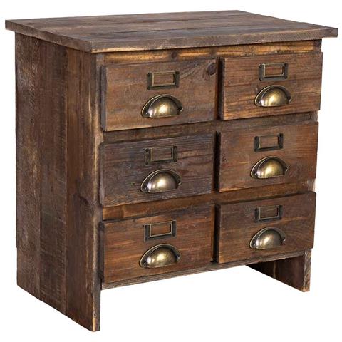 Comodino In Legno 6 Cassetti 48,5x31x46h Cm - Foto 1