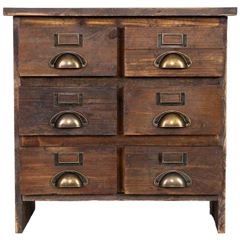 Comodino In Legno 6 Cassetti 48,5x31x46h Cm - Foto 2