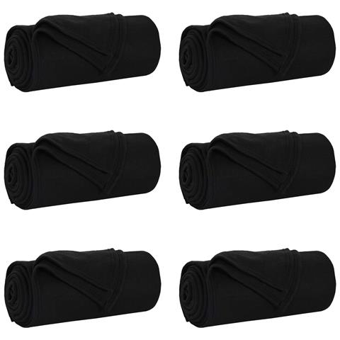 Coperte da Pile 6 pcs Nero 170 x 130 cm Panno - Foto 1