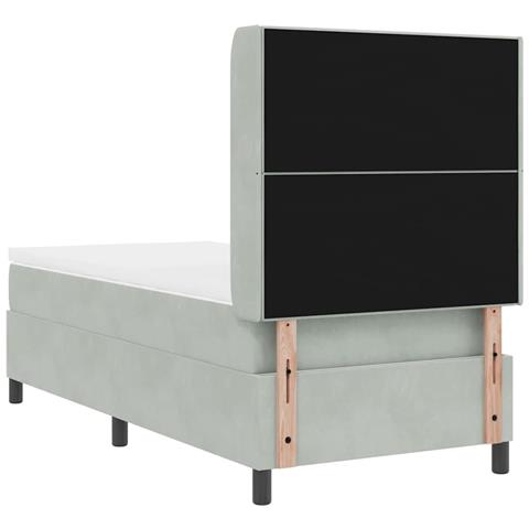Letto a molle con materasso Grigio chiaro 90 x 200 cm Velluto - Foto 9