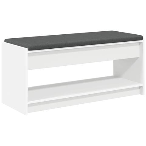 Panca per ingresso con cuscino Bianco 103 x 38 x 45 cm - Foto 1