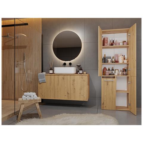 NEL 1K DD ART KPL armadietto di conservazione per bagno Quercia - Foto 2