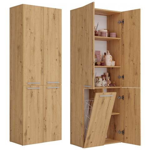 NEL 1K DD ART KPL armadietto di conservazione per bagno Quercia - Foto 1