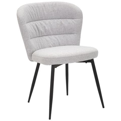 Sedia Losanna Grigia Imbottita In Tessuto Con Gambe In Metallo - Set 2 Pz - Foto 1