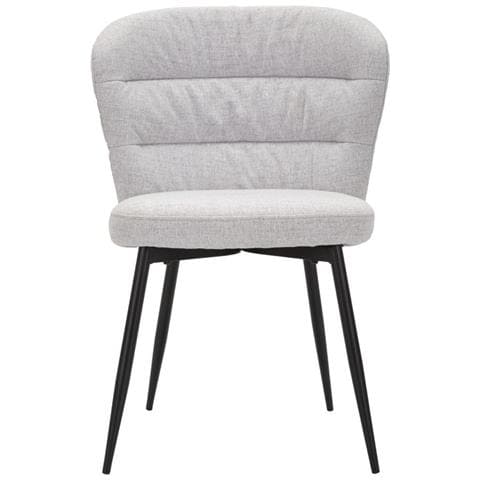 Sedia Losanna Grigia Imbottita In Tessuto Con Gambe In Metallo - Set 2 Pz - Foto 2